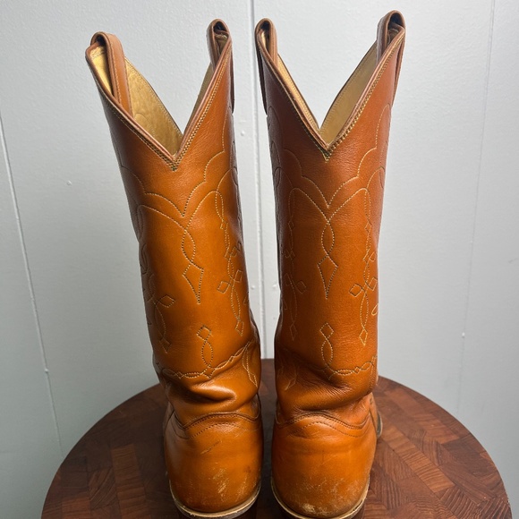 Vintage Justin Ostrich Exotic Brown Leather Western Cowboy Boots Size 9.5D - Picture 7 of 13